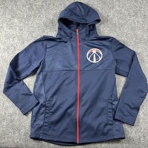 Washington Wizards Jacket Mens Large Blue NBA Basketball Fanatics Hooded Zip‎